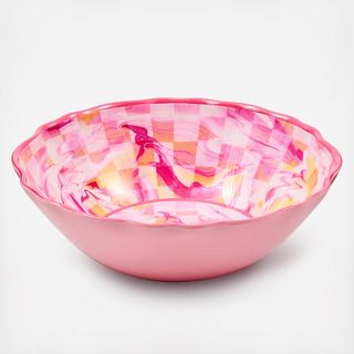 Check Melamine Serving Bowl