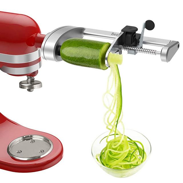 Bestand Spiralizer Attachment Compatible with KitchenAid Stand Mixer, Comes with Peel, Core and Slice, Vegetable Slicer(Not KitchAid Brand Spiralizer) (7 Blades)