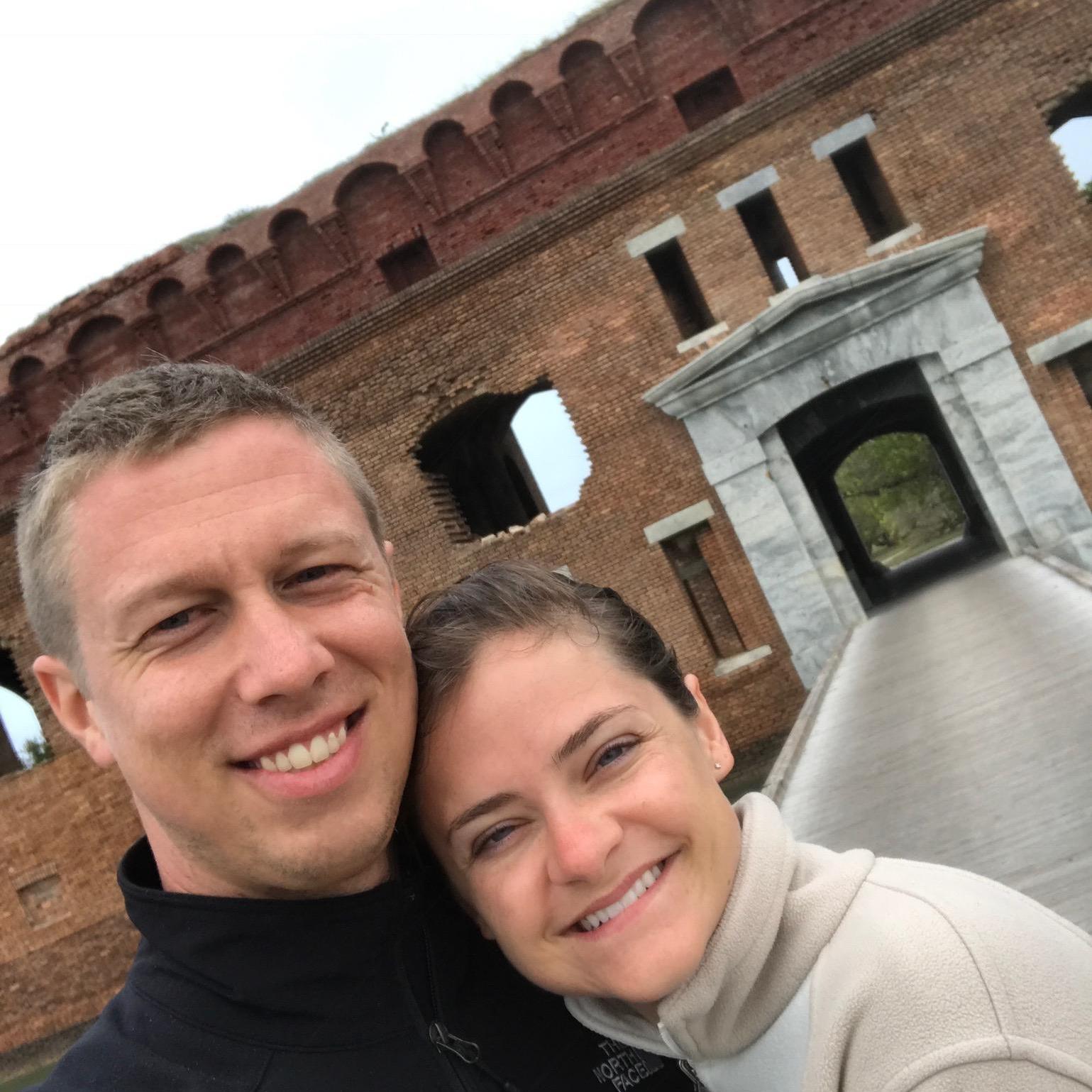 Jess surprised Melissa with a weekend of camping in Dry Tortugas (an island 2.5 hours west of Key West) last year. No running water, no problem.