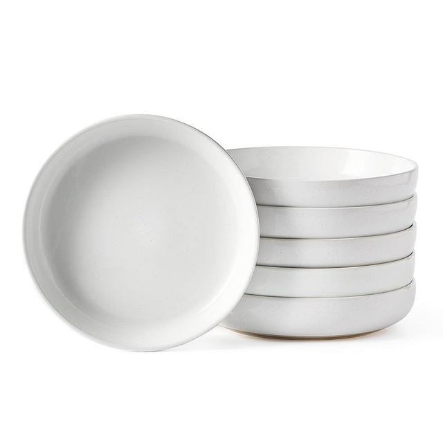 famiware Milkyway 33 oz Bowl Set, Pasta Bowls Set of 6, Salad Bowls Perfect for Your Friend for Housewarming, Thanksgiving, Christmas, White