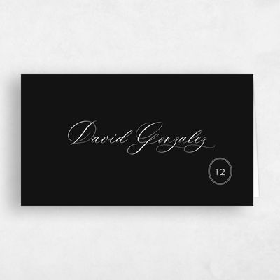 Black Wedding Place Card - St Anne