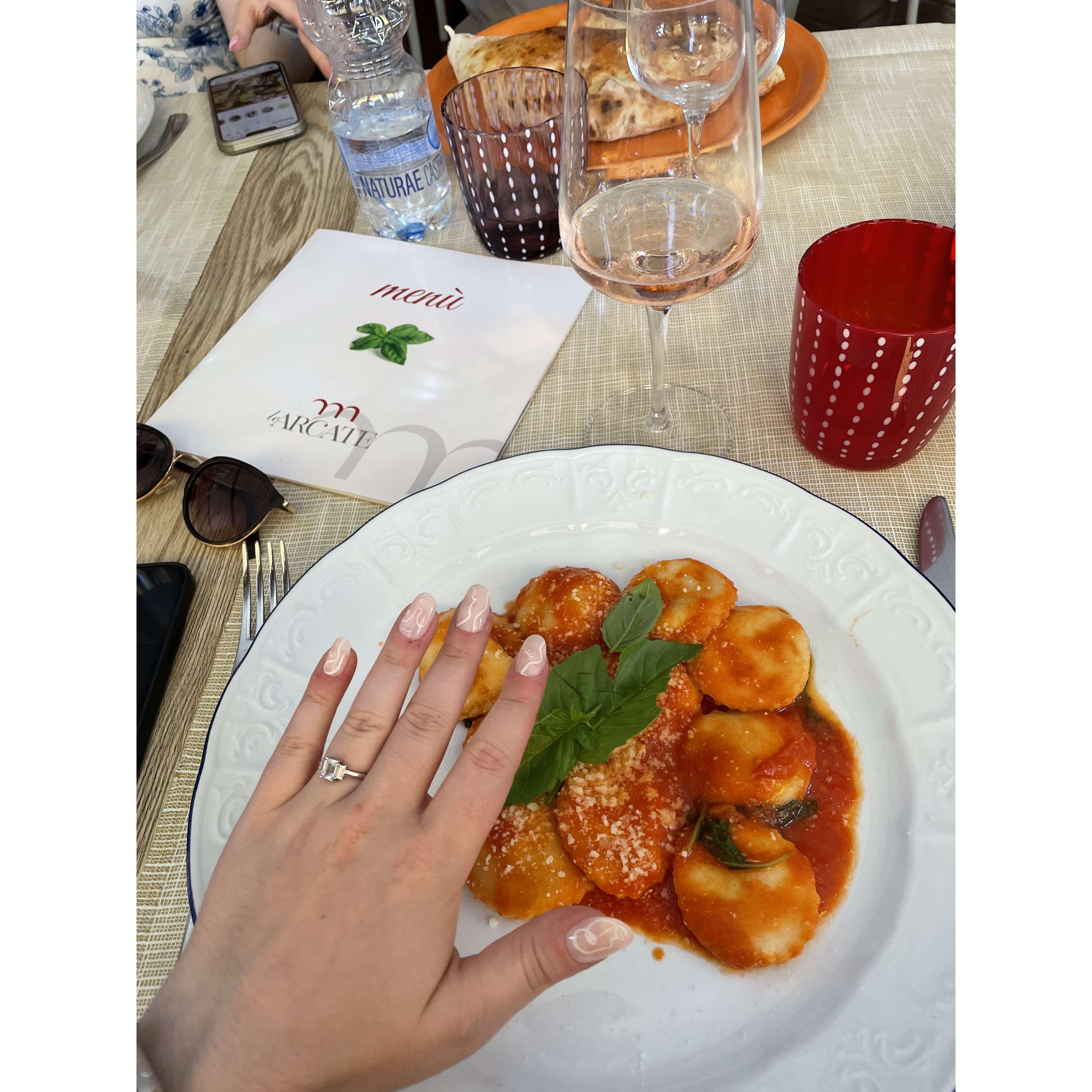 Our first lunch as an engaged couple with Megan's family.