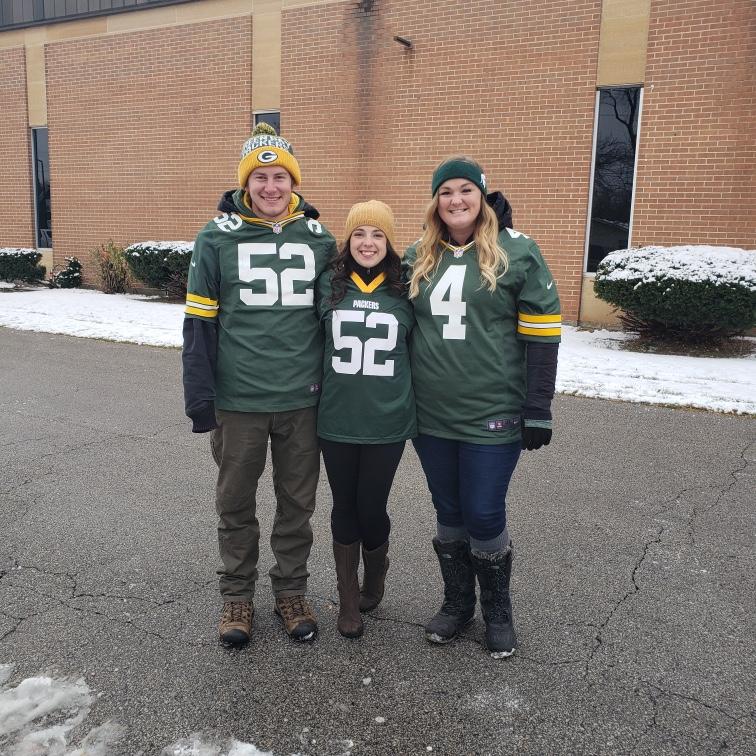 12 November 2018 - Green Bay Packers game with Ryan, Joe, and Kali's friend Christa. Bucket list trip for Christa!