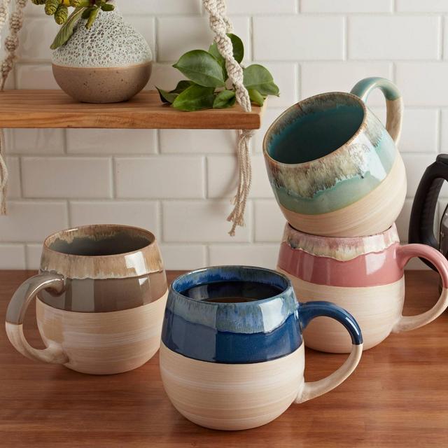 26oz 4pk Stoneware Tucson Oversized Mugs - Tabletops Gallery