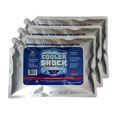 Cooler Shock 3X Lg. Zero°F Cooler Freeze Packs 10x14 inch - No More Ice Replaces Ice and is Reusable - Easy Fill - Add Water and Save! - 12lbs Total - Made in The USA