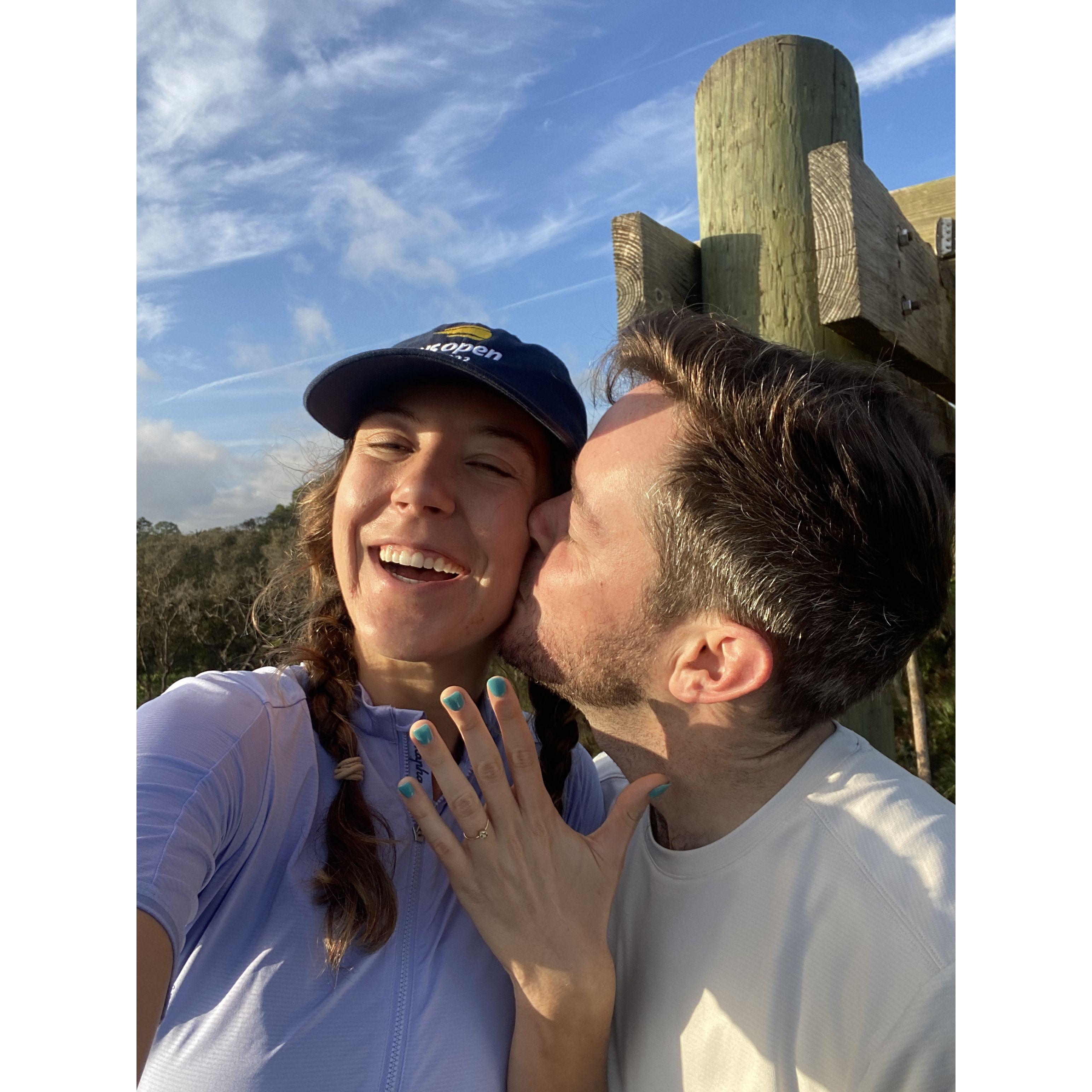 Exchanging rings in Guana Reserve on a morning bike ride