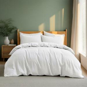 Peace Nest Linen Cotton Blend Duvet Cover Set, Durable, Breathable & Moisture-Wicking, 3 Piece Bedding Set with Pillow Shams