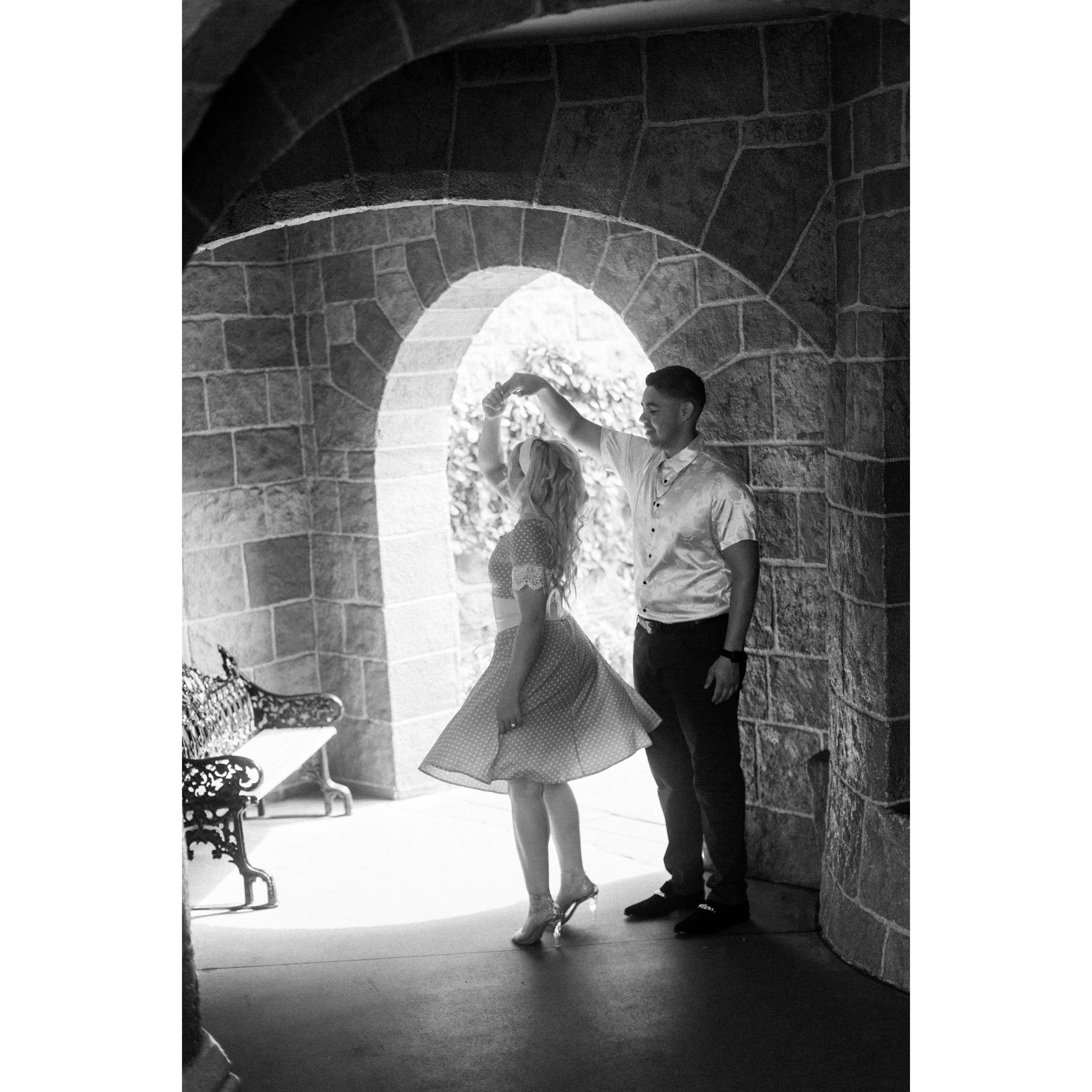 Twirling under the castle