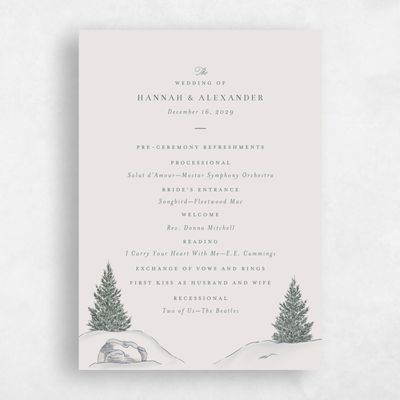 Light Greige, Beige Wedding Program - Auburn