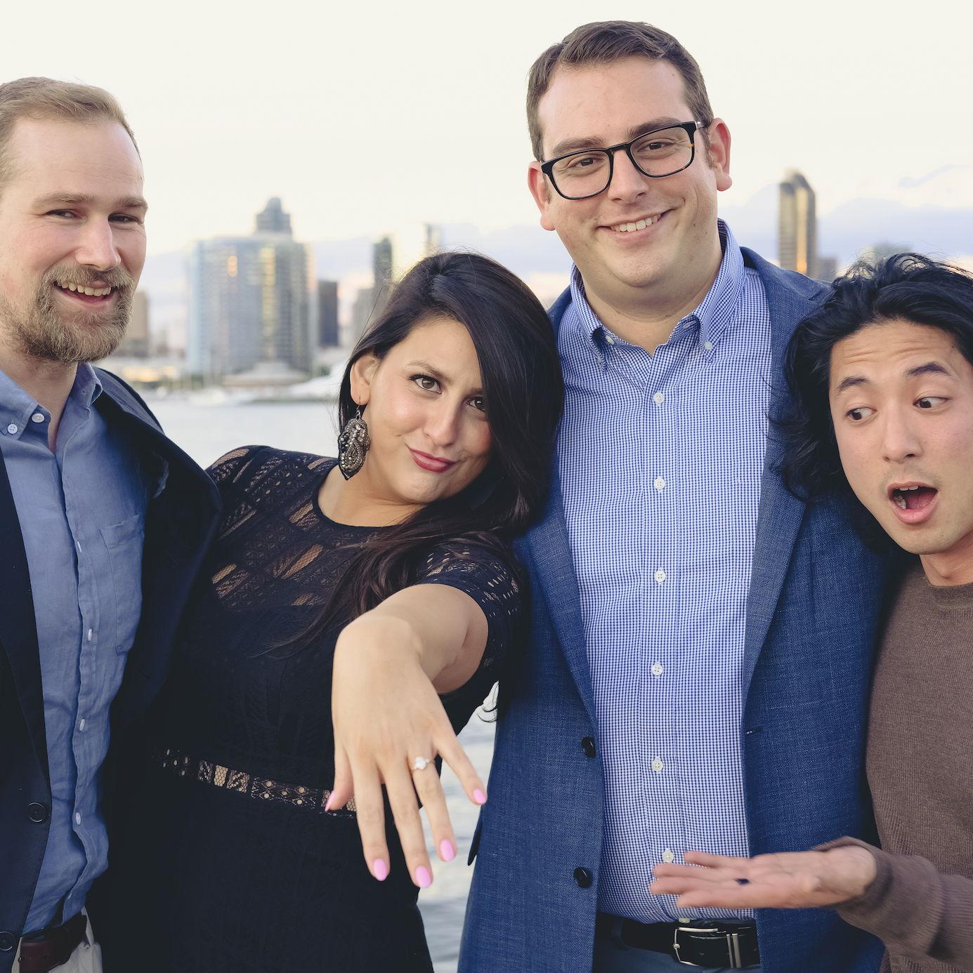 Post-engagement photos at Coronado Island with our good friends Jared and Martin.