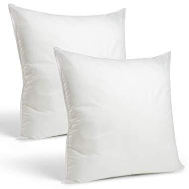 ACCENT HOME Pack of 4 pc Hypoallergenic Square Form Decorative Throw Pillow  Inserts Couch Sham Cushion Stuffer - 18 x 18 inches 