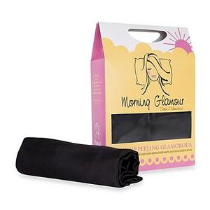 Morning Glamour&reg; Satin Standard Pillowcases in Black (Set of 2)