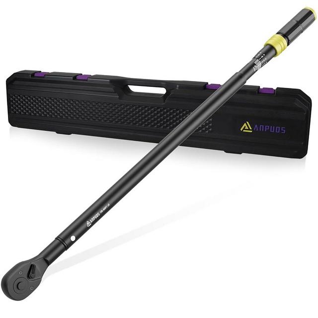 ANPUDS 3/4-Inch Drive Click Torque Wrench, 100-650 Ft-Lb/135.5-880.8 Nm, Dual-Direction Torque Wrench, 48-Tooth Dual Range Scales Torque Wrench with Quick Release Reversible Head for Car, Truck