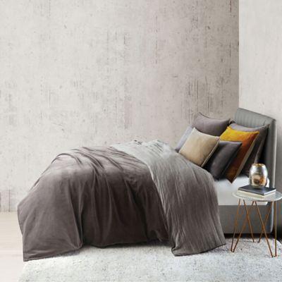 O&O by Olivia & Oliver™ Velvet King Duvet Cover Set in Charcoal