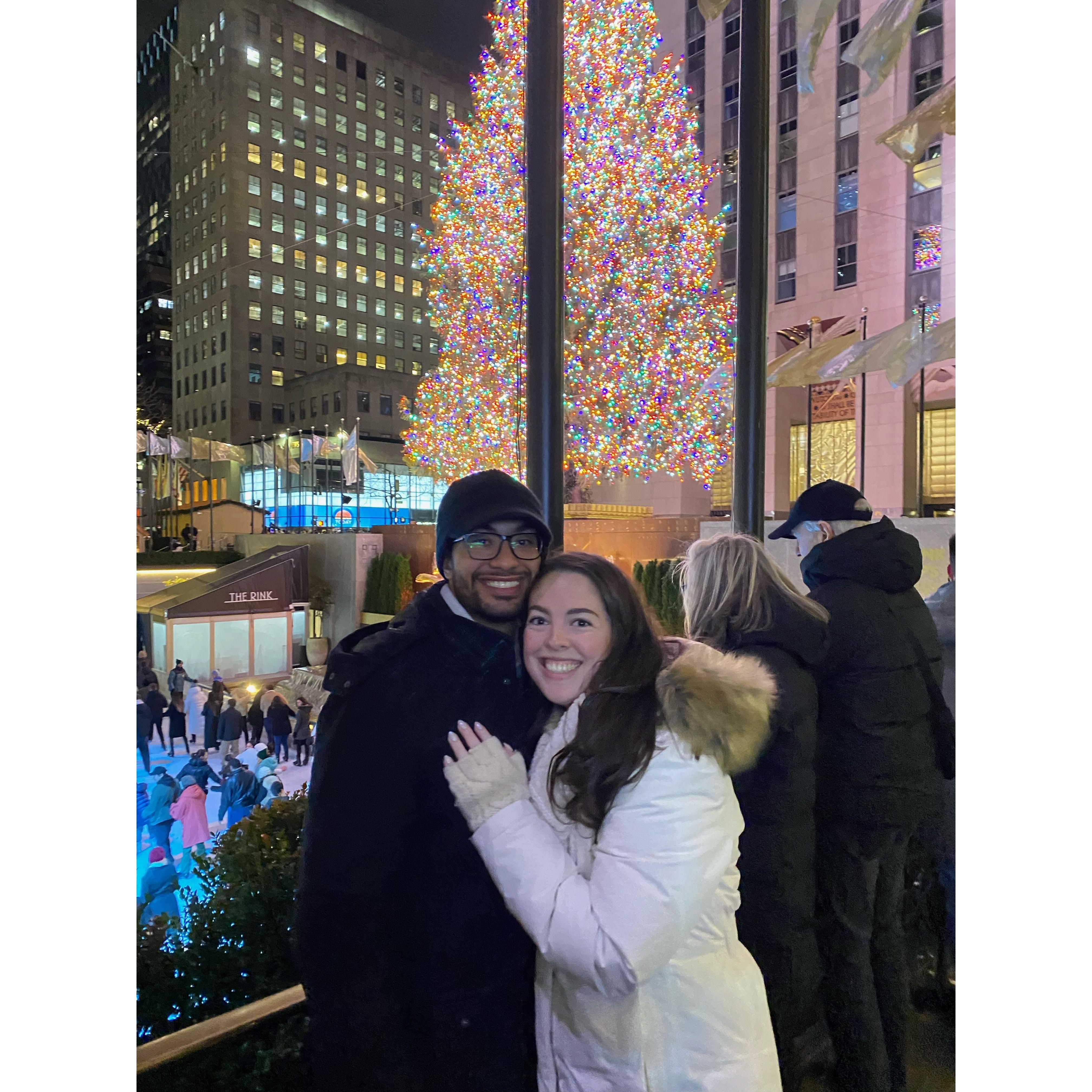 December 20, 2023: Tony continued the Broadway tradition for a second year and took Cass to see Aladdin. Some people in our lives thought this might be the day Tony proposed... but not quite yet ;)