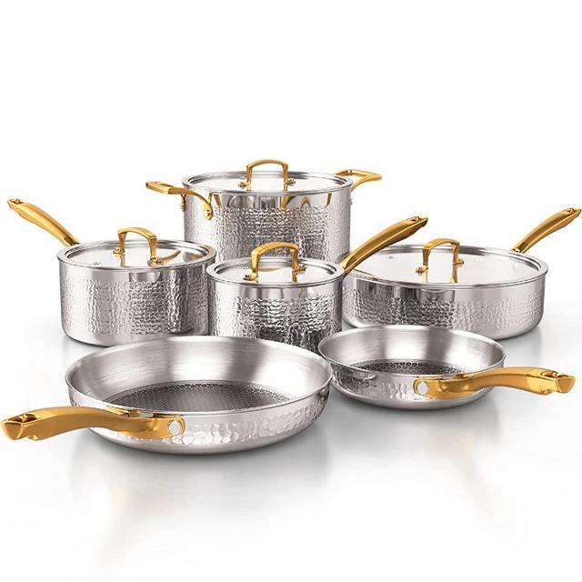 aquax stainless steel kitchenware seven pieces set (white gold