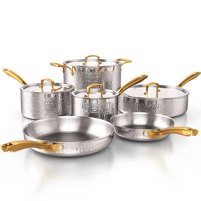 Stainless Steel Kitchenware Seven Pieces Set (White Gold).Cooking Utensils  7 Pcs