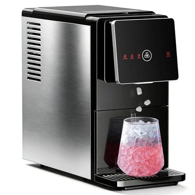 Antarctic Star Countertop Nugget Ice Maker, Self-Cleaning Portable Ice Machine, 33 lb/24H, 1.8L Water Tank, 1.5 lb Ice Storage, Touch Screen & Auto Ice Drop, for Home/Office/Kitchen