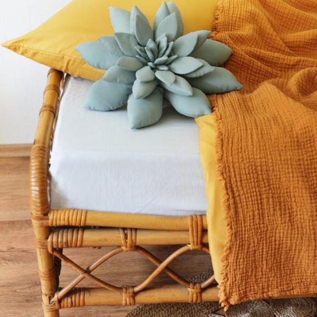 Succulent Pillow in Antique Blue, Succulent, Cactus Pillow, Boho Nursery Decor, Southwest Nursery, Boho Home Decor - MADE TO ORDER