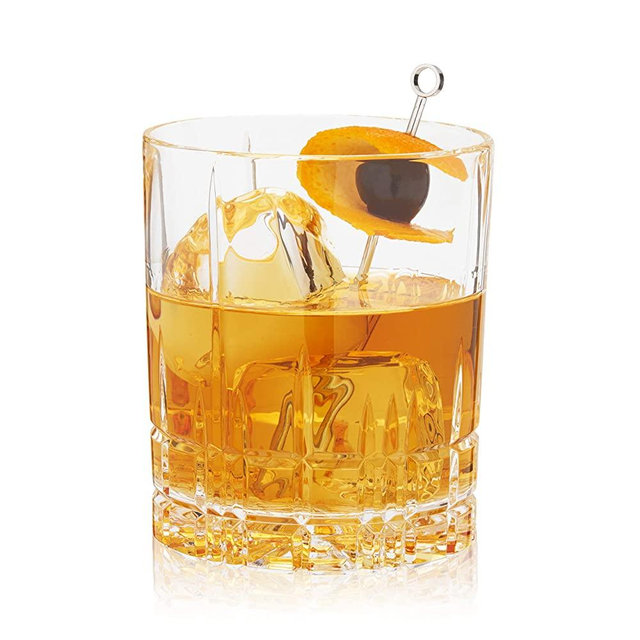 Spiegelau Perfect Serve Double Old Fashioned, Set of 4 Lowball European-Made Lead-Free Crystal, Dishwasher Safe, Professional Quality Cocktail Glass Gift Set, 13 oz, Clear