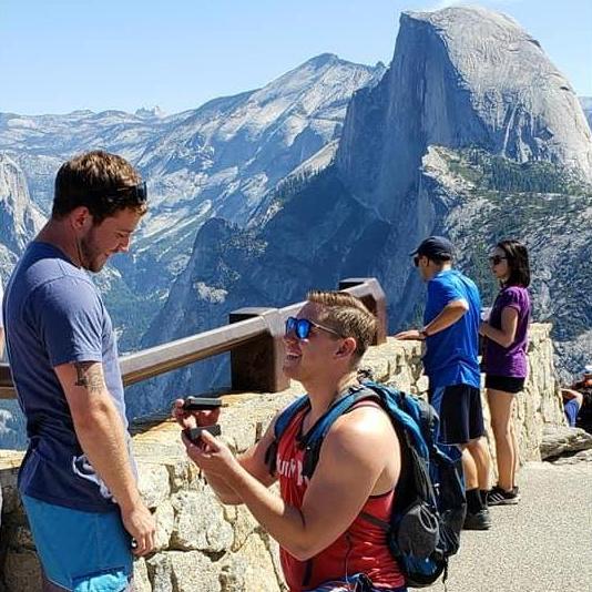 Chris proposes to Michael in Yosemite