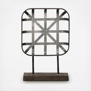 Galvanized Metal Square on Stand