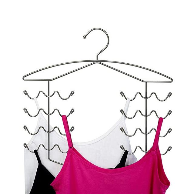 CAXXA 2 PK - Chrome Women's Bra Sport Tank Camisole Top Swim Suit Strap Dress Hanger Closet Organizer
