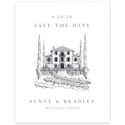 White Country Wedding Digital Save the Date - Floris Portrait