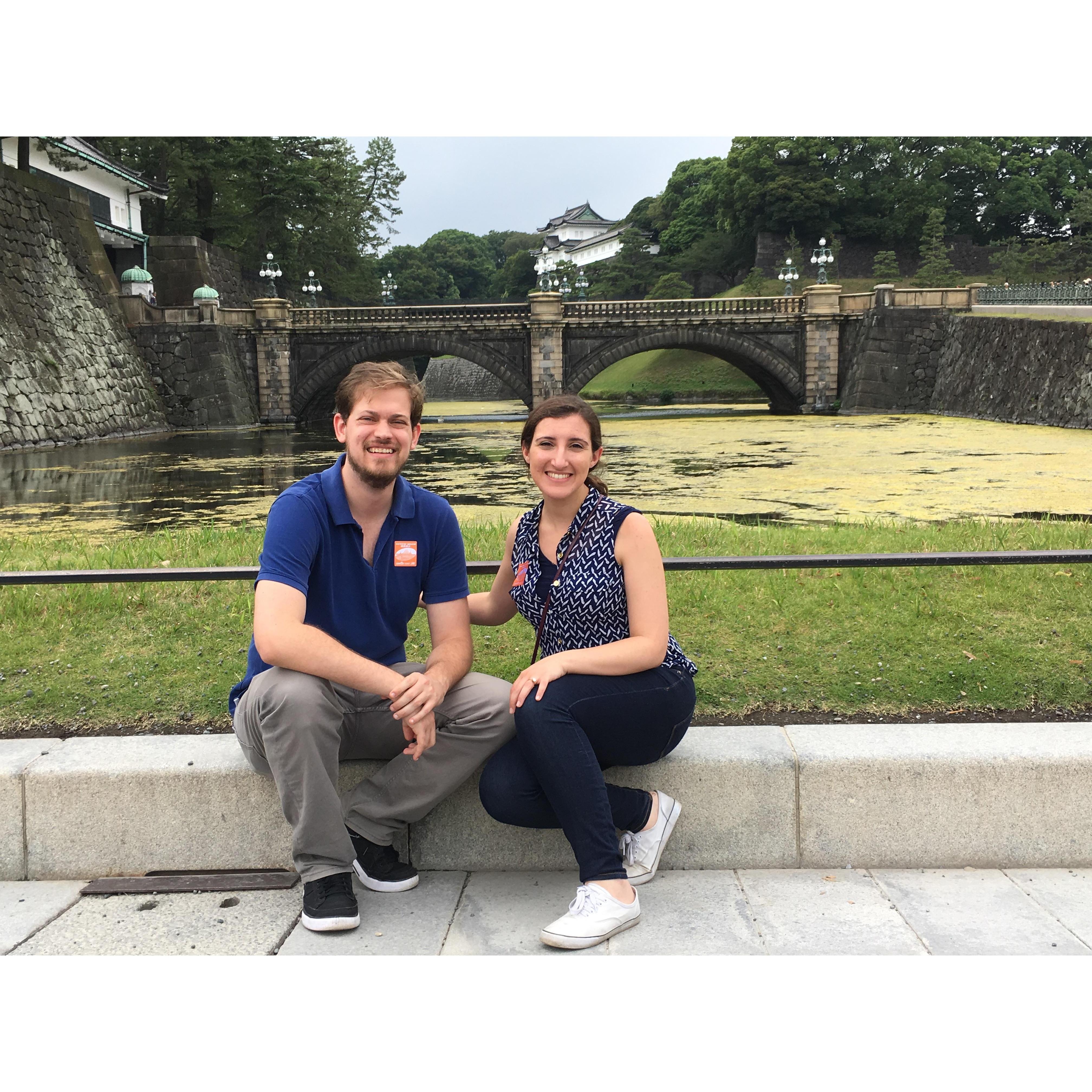 Summer 2017: At Seimon Ishibashi bridge outside the main gate of the Imperial Palace in Tokyo