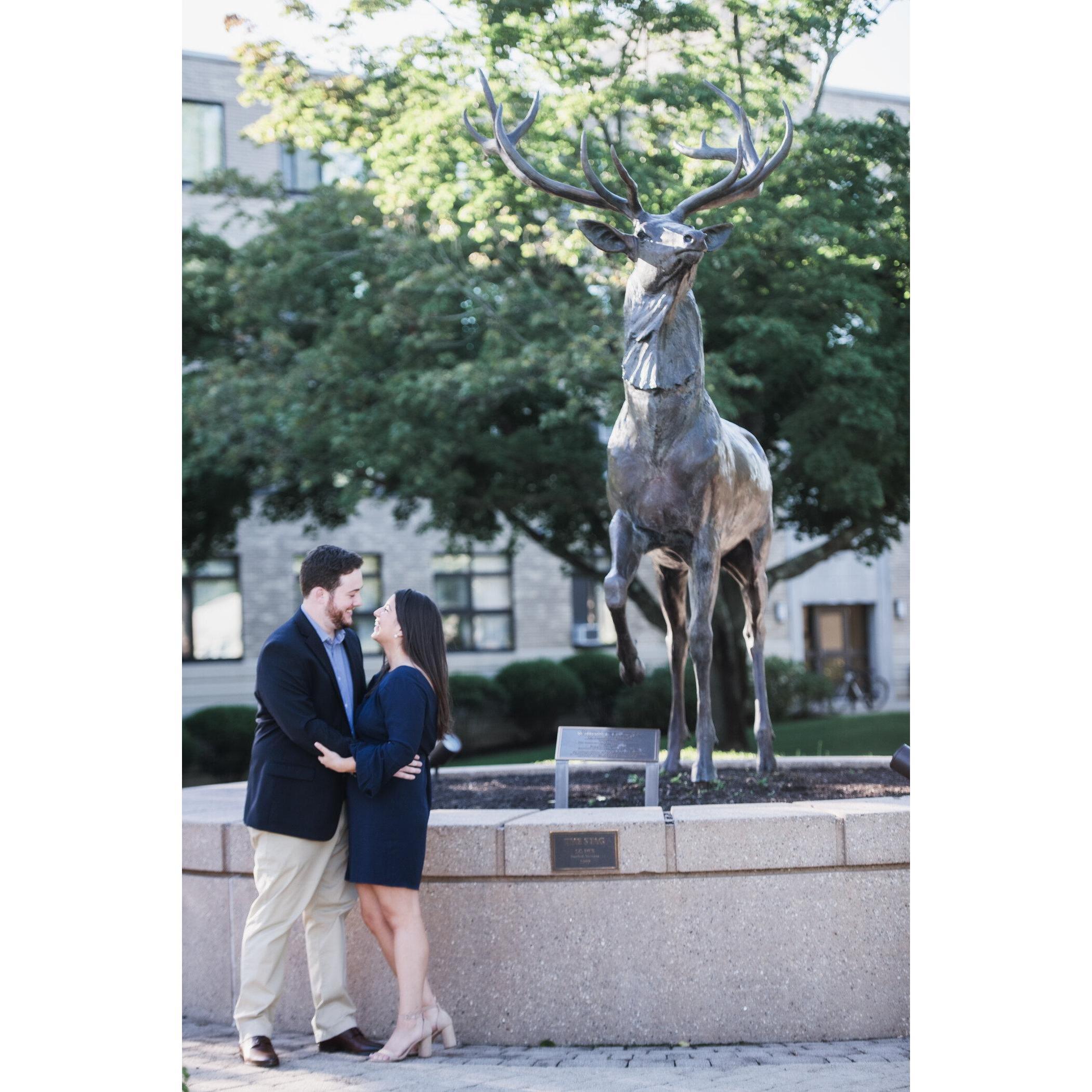 Engagement shoot at Fairfield University