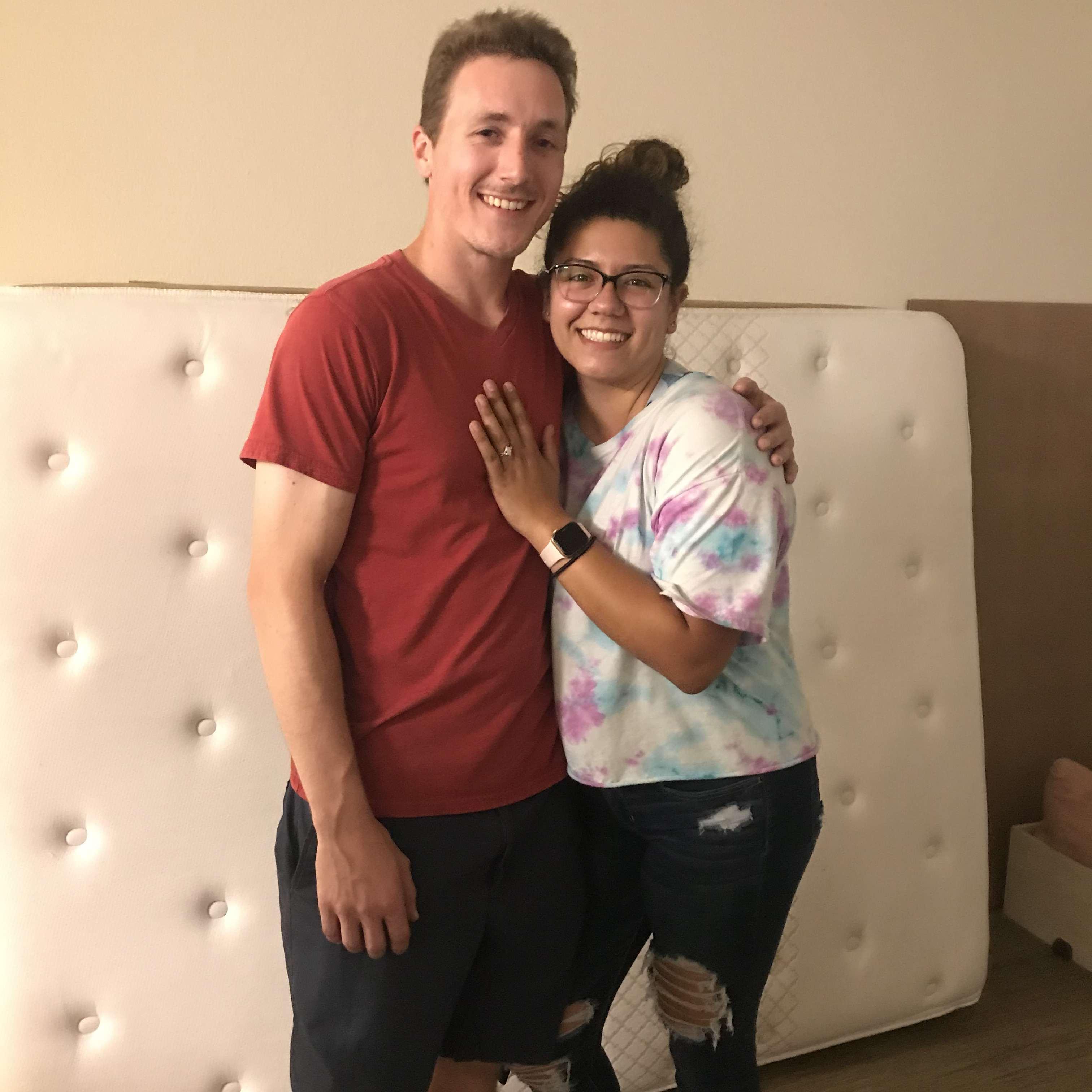 Then we moved in together and he proposed after moving everything into our new apartment.