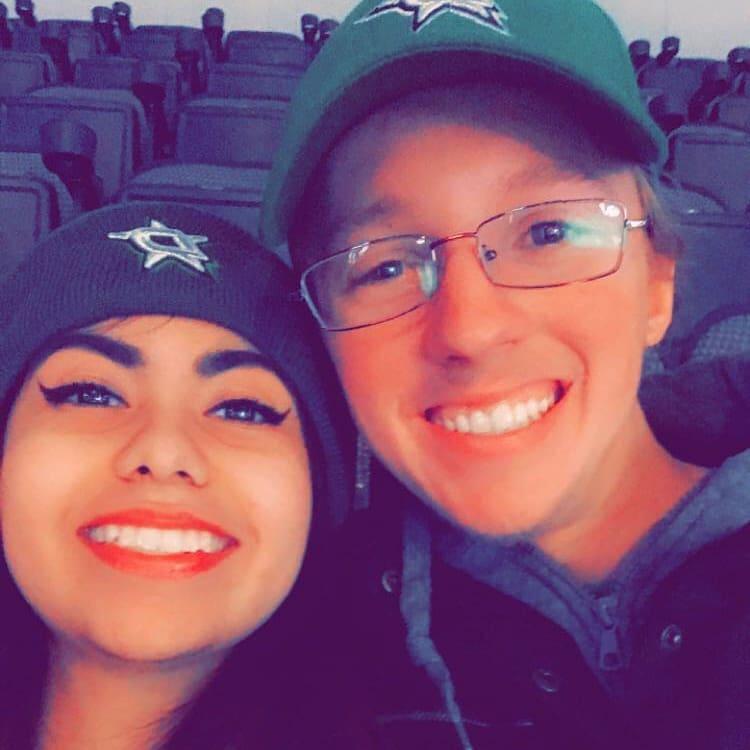 Our first Dallas Stars game, and Sophie's first hockey event (December 2018).