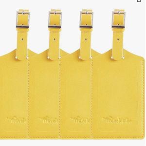 Travelambo Luggage Tags for Suitcases PU Leather Travel Tags Bag Tags Privacy Protection Travel Essentials