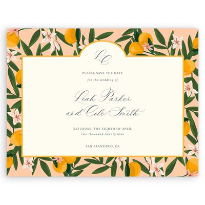 Peach, Orange Wedding Digital Save the Date - Melissa Landscape