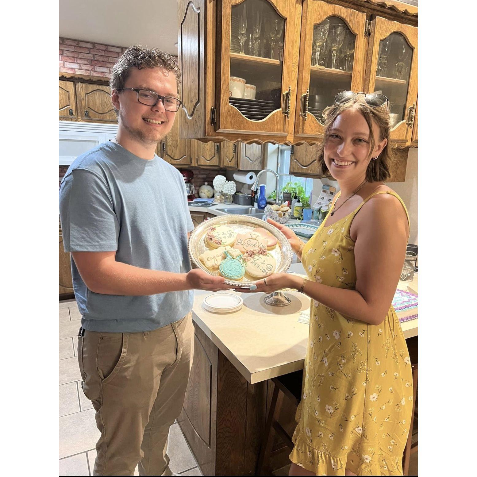 Our families hosted a secret surprise party to celebrate Bailey's birthday and the engagement! (August 2024)