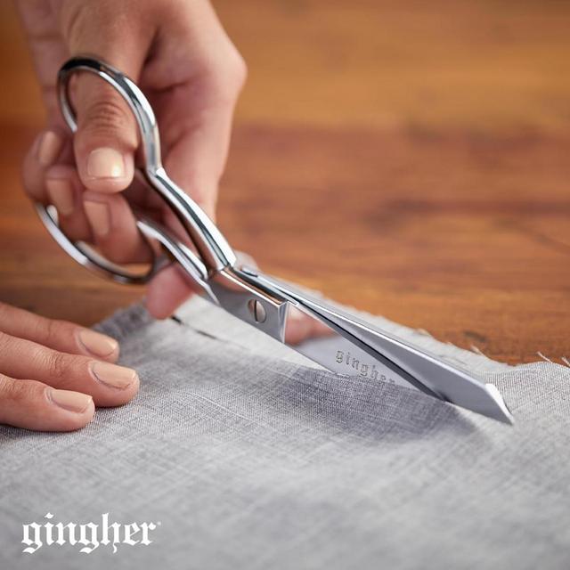 Gingher Dressmaker's Fabric Scissors, 8" Stainless Steel Shears, Sharp Knife Edge Steel Sewing Scissors with Protective Sheath, Sewing Scissors for Fabric Cutting and Tailoring, Holds Fabric Flat