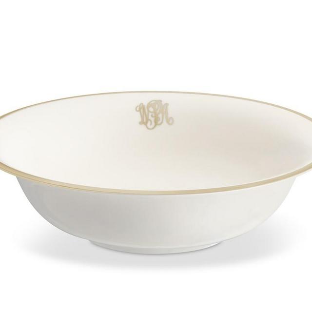 Pickard Signature Monogram Vegetable Bowl, Gold