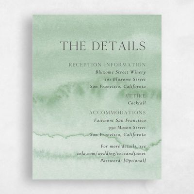 Green Watercolor Wedding Enclosure - Loreto