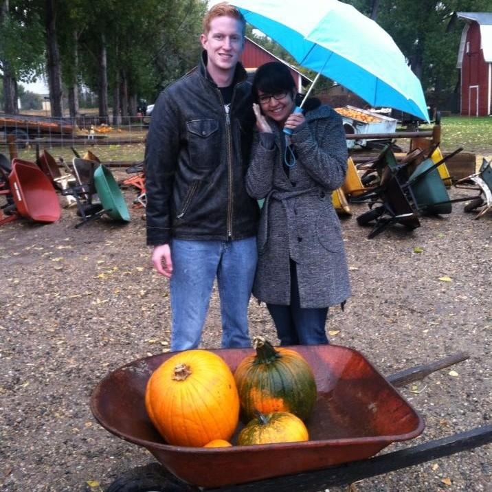 Start of our traditional pumpkin picking date each autumn (October 2013)