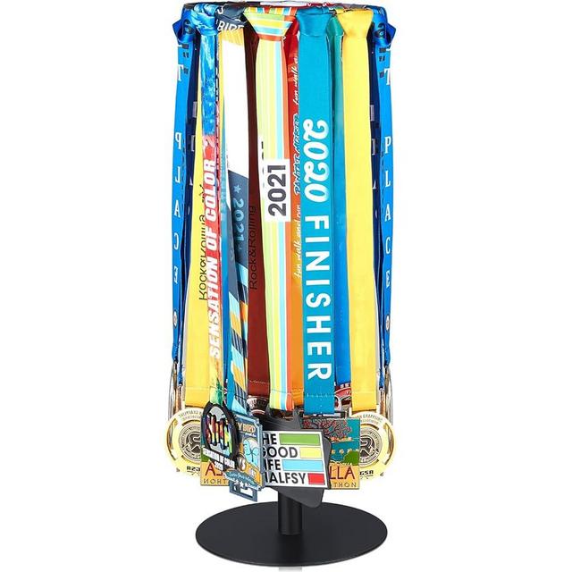 Shimeyao Medal Hanger Display Honor Display Rotatable Award Holder Rotating Metals Display Rack Adjustable Award Holder Stand for Basketball Running Sports Race, 30+ Medals