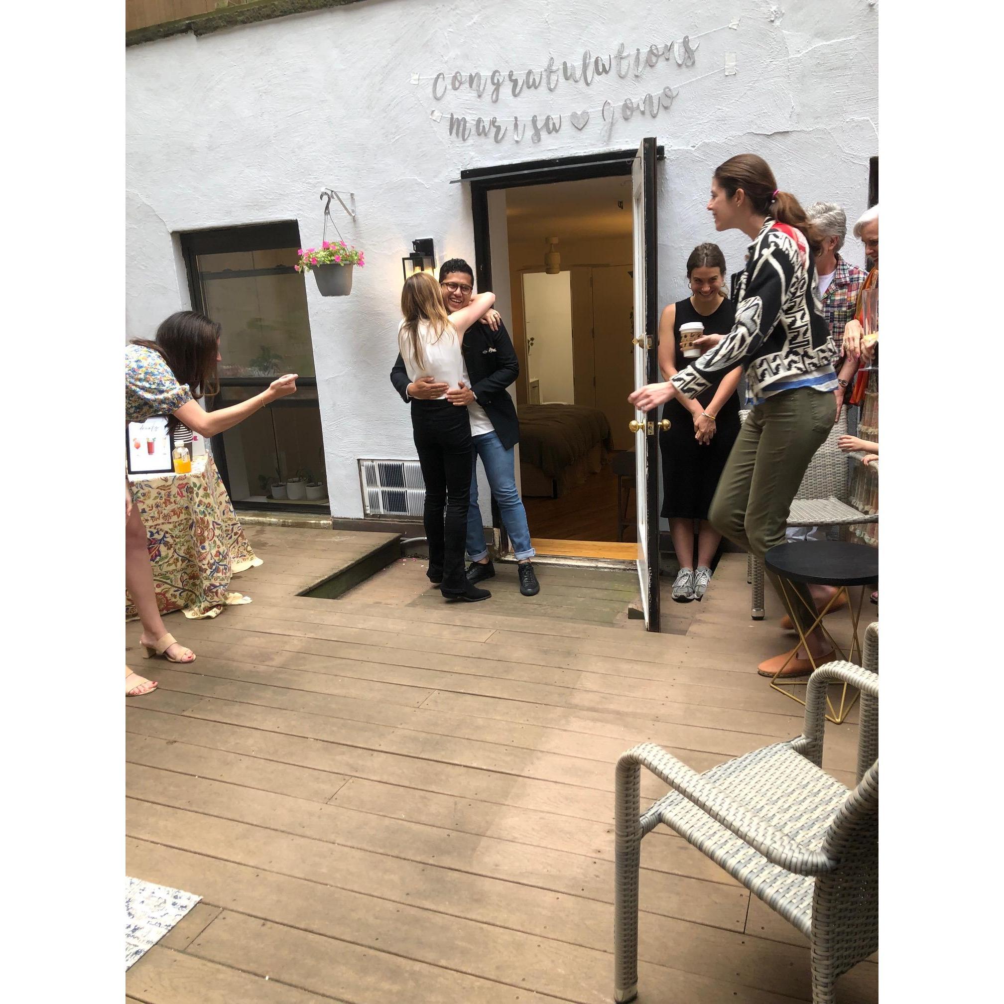 Surprise engagement party