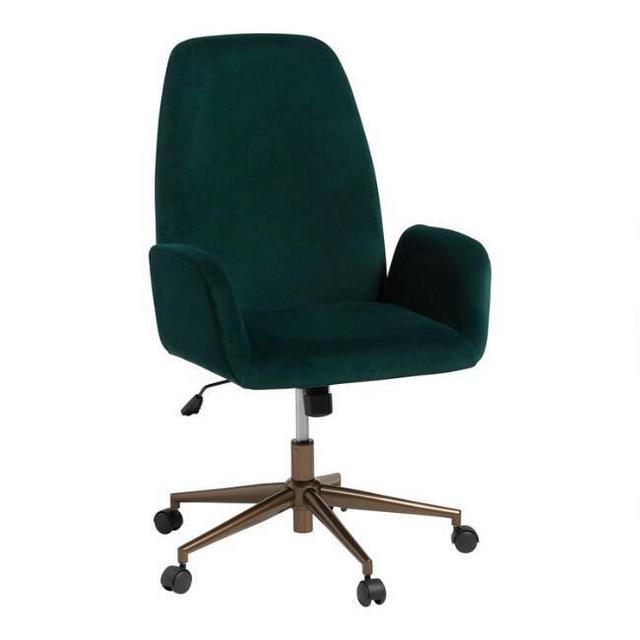 Dark Green Velvet Leighton Upholstered Office Chair