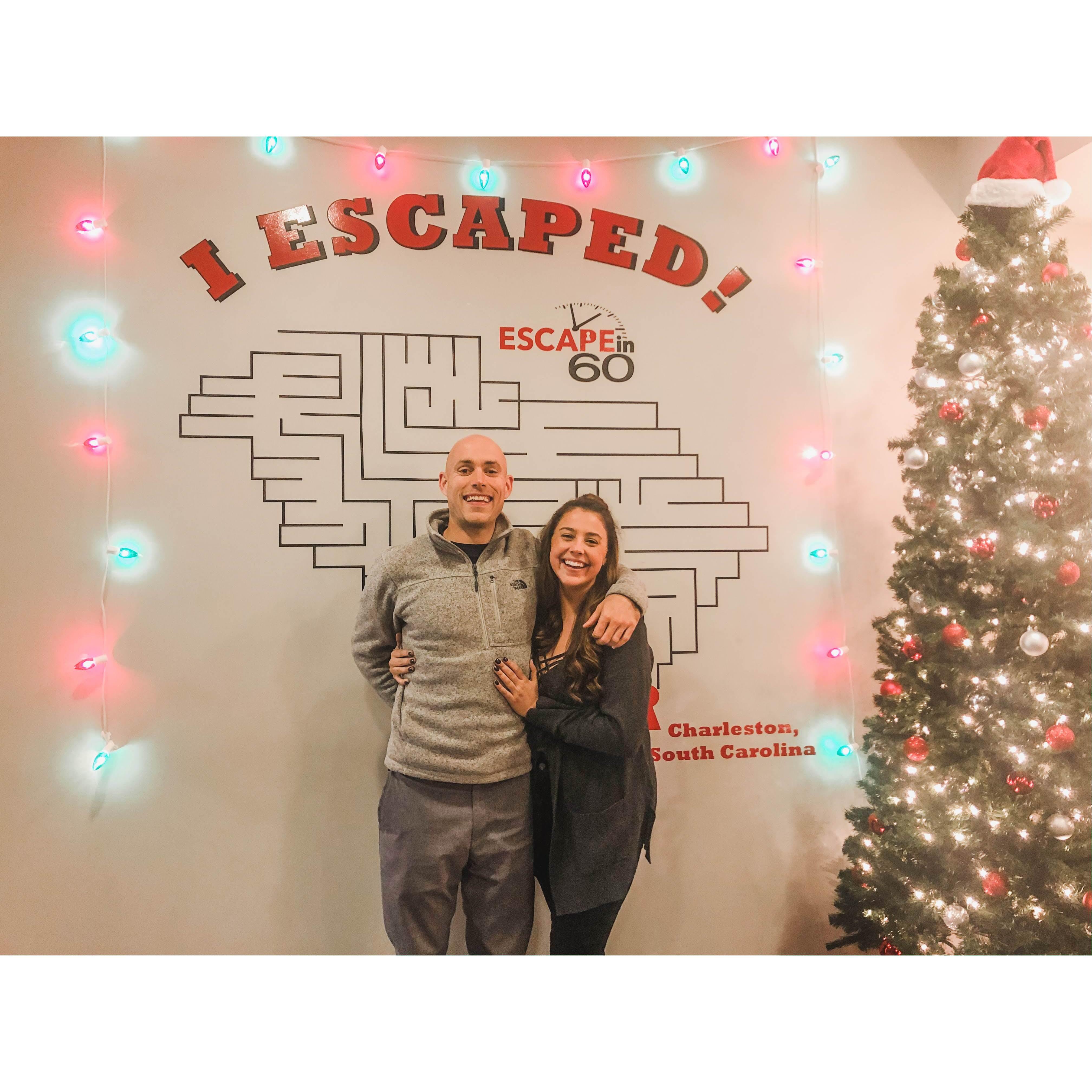 Our first photo together in 2019! We did an escape room and luckily we escaped!