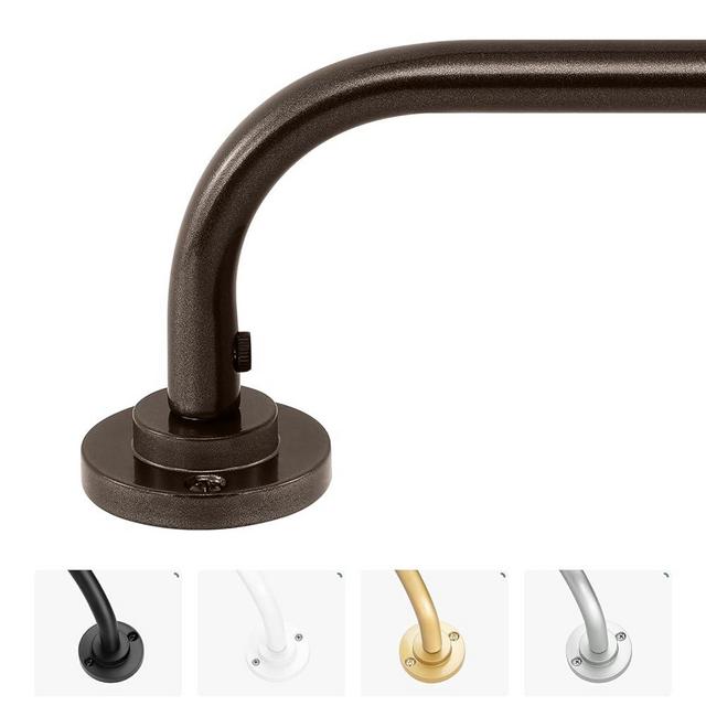 Hei!Dear Bronze Blackout Curtain Rod, Modern Adjustable 5/8 Inch Wrap Around Window Rod for 48-90 Inch Windows, Sleek Curved Design, Heavy Duty Decorative Curtain Rod for Bedroom or Living Room