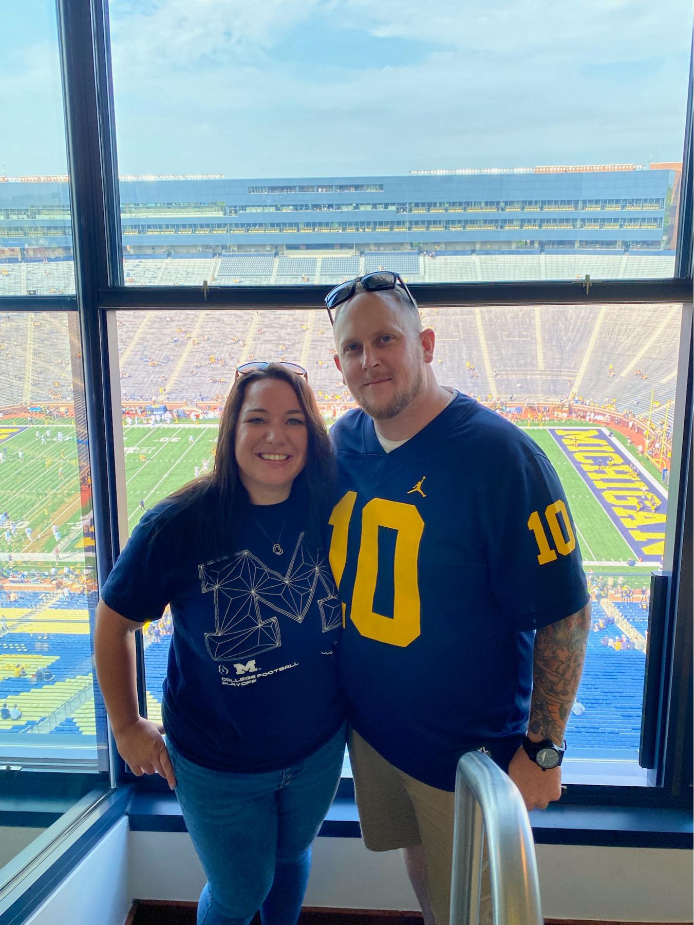 Michigan football, the day Christian also met mom & Kylee