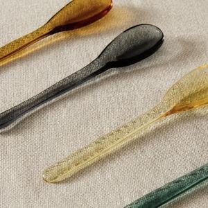 SET OF COLORED GLASS DESSERT SPOONS (SET OF 4)