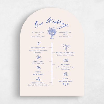 Blue Arch Wedding Program - Josette