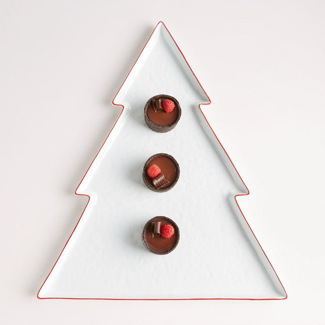 Red Rim Mercer Tree Platter 17.5"