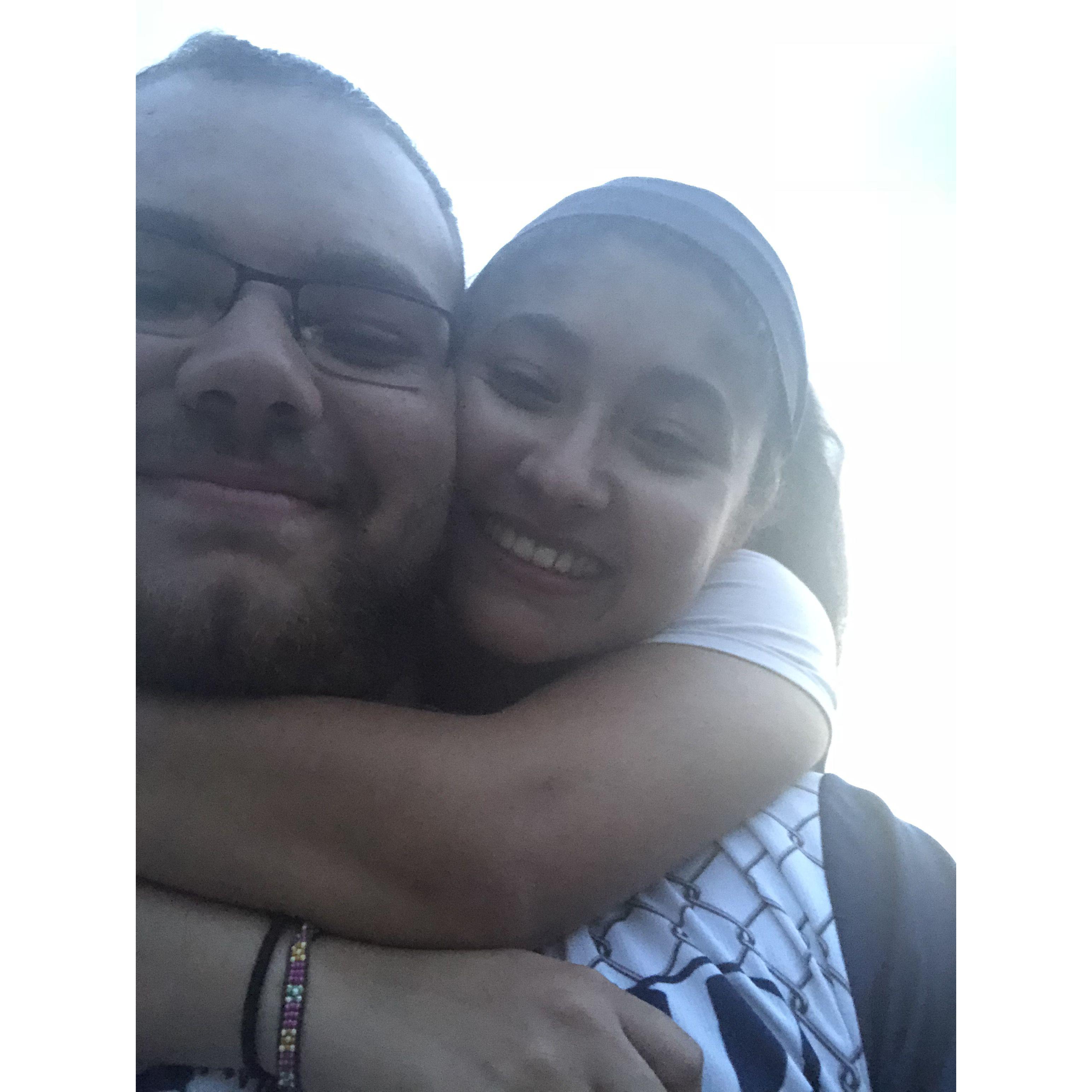 Sept 6th 2018: Our 1st "selfie" taken together while at one of Zach's softball games.