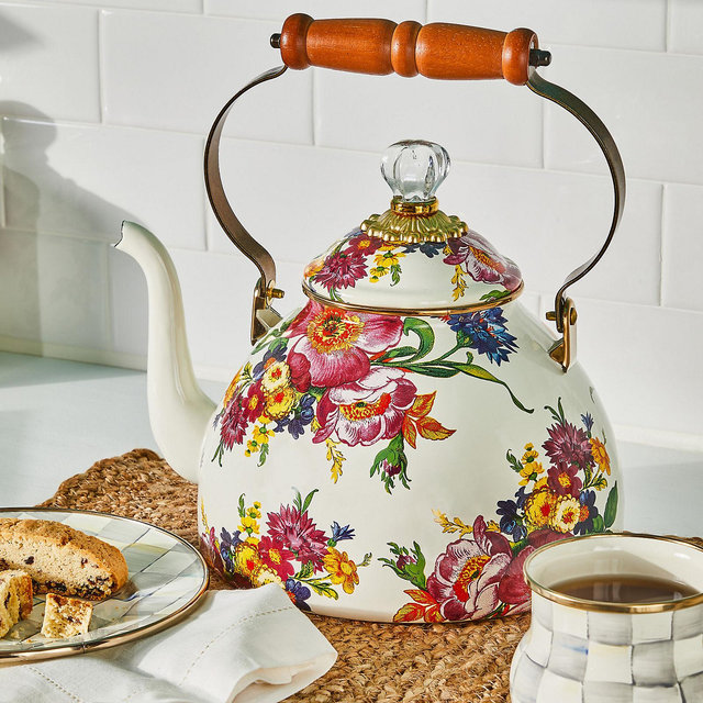MacKenzie-Childs, Flower Market Fabulous Tea Kettle | Zola